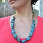 Golden X Turquoise Goddess Necklace